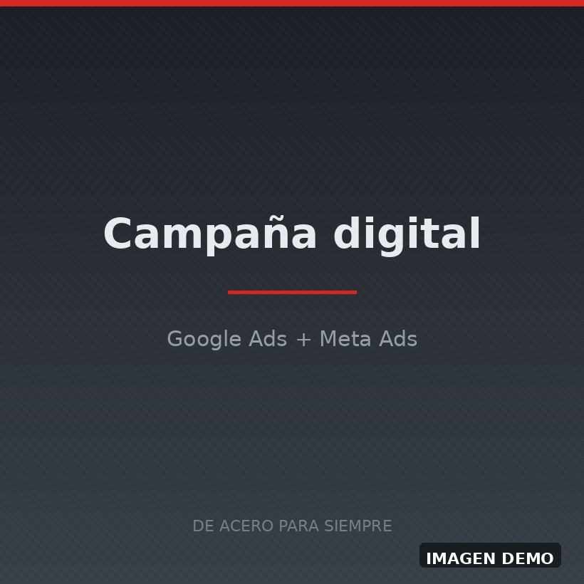 Piezas de campaña digital en Google Ads y Meta Ads para Acerbrag